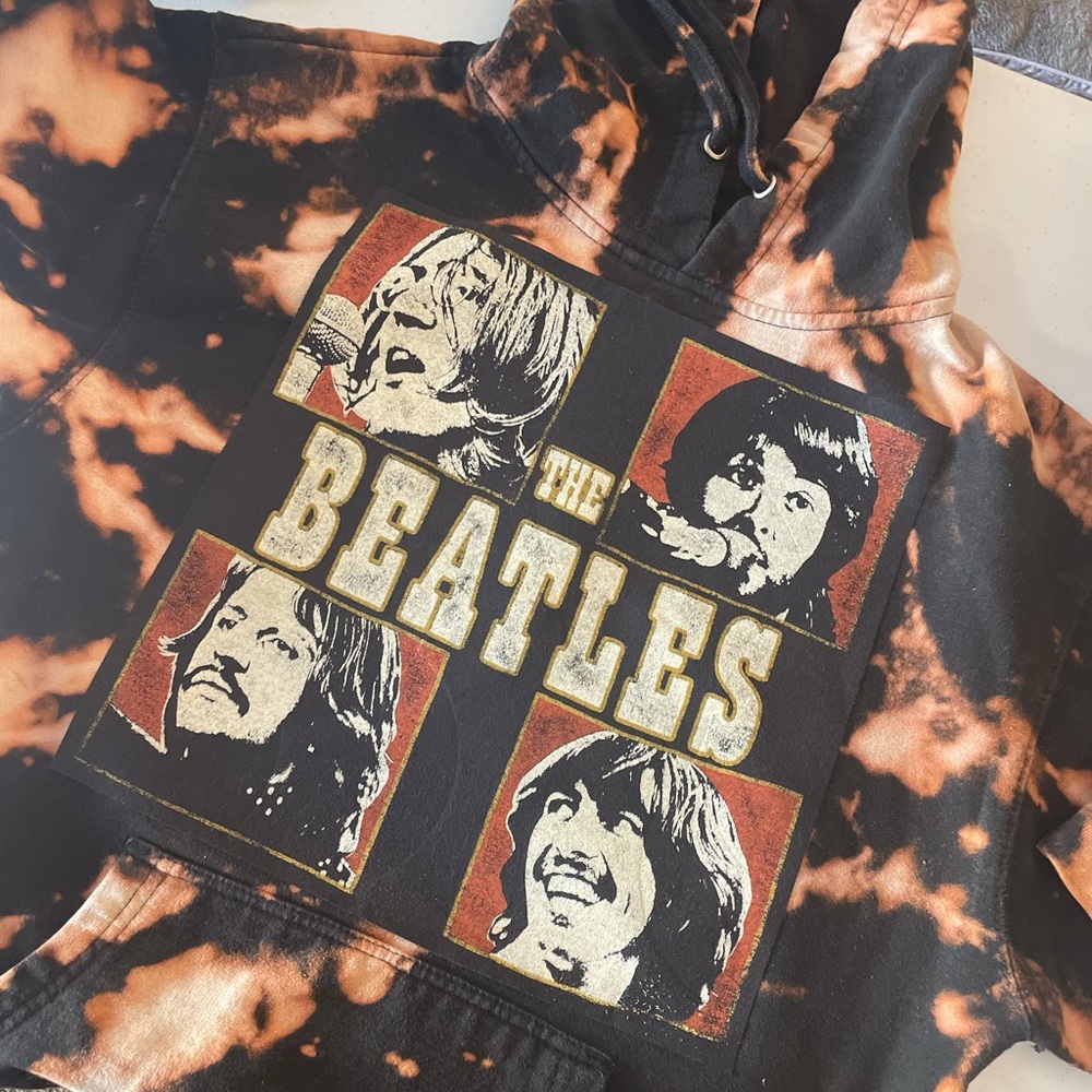 Upcycled Beatles Tie Dye Sweatshirt